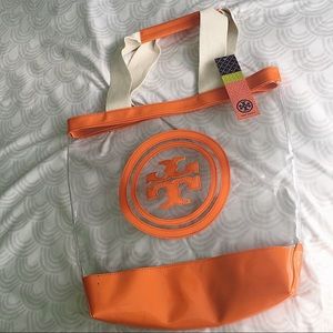 Tory Burch Clear Orange Tote Bag